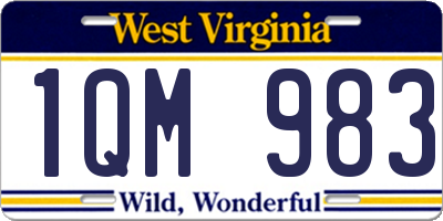 WV license plate 1QM983