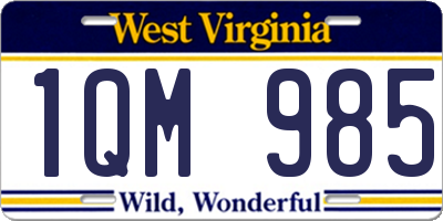 WV license plate 1QM985