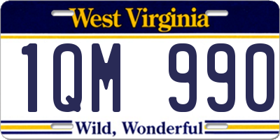 WV license plate 1QM990