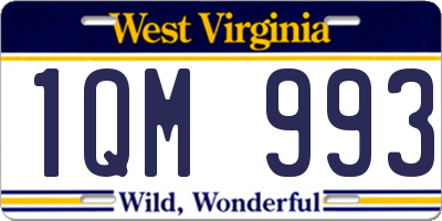 WV license plate 1QM993