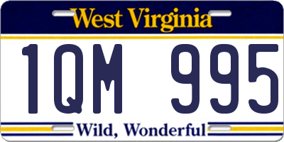 WV license plate 1QM995
