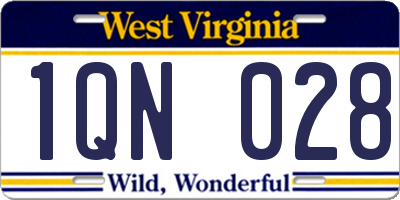 WV license plate 1QN028
