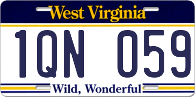WV license plate 1QN059