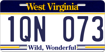 WV license plate 1QN073