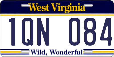 WV license plate 1QN084