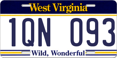 WV license plate 1QN093