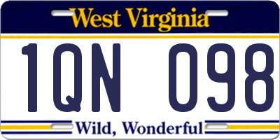 WV license plate 1QN098