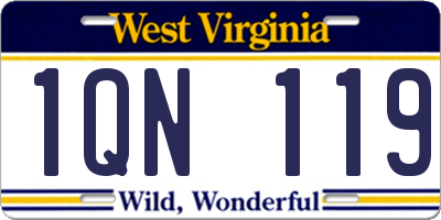 WV license plate 1QN119