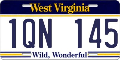 WV license plate 1QN145