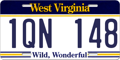 WV license plate 1QN148