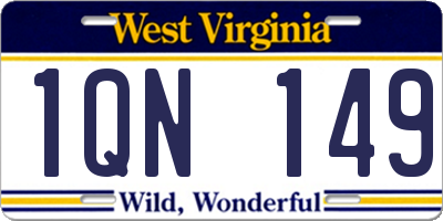 WV license plate 1QN149