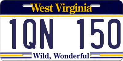 WV license plate 1QN150