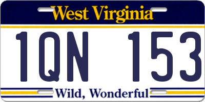 WV license plate 1QN153