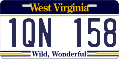 WV license plate 1QN158