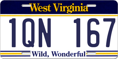 WV license plate 1QN167