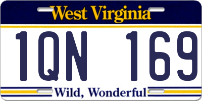 WV license plate 1QN169