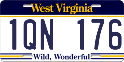 WV license plate 1QN176