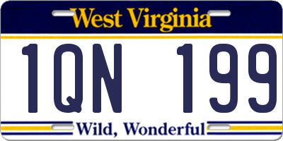 WV license plate 1QN199