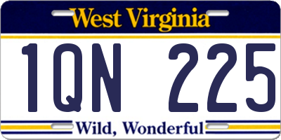 WV license plate 1QN225