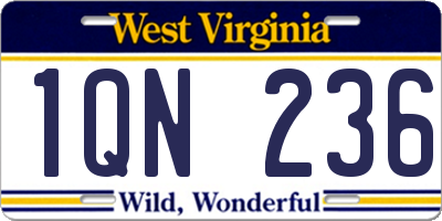 WV license plate 1QN236