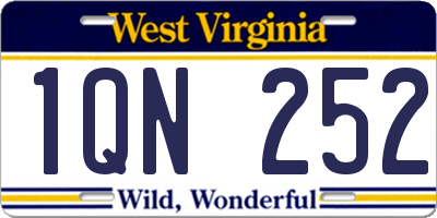 WV license plate 1QN252