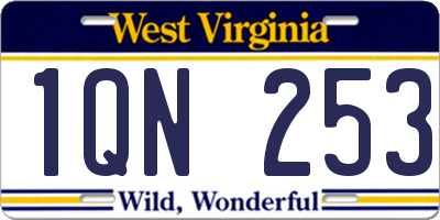 WV license plate 1QN253