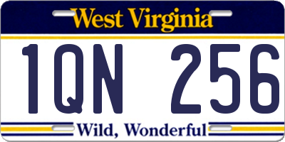 WV license plate 1QN256