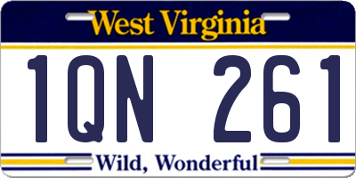 WV license plate 1QN261