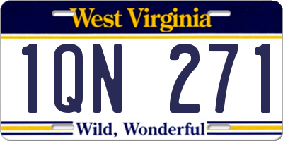 WV license plate 1QN271