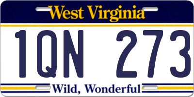 WV license plate 1QN273