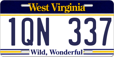 WV license plate 1QN337
