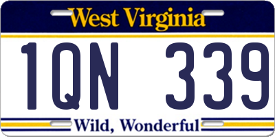 WV license plate 1QN339
