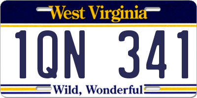 WV license plate 1QN341