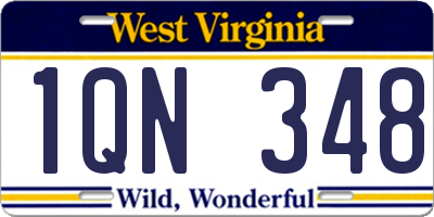 WV license plate 1QN348
