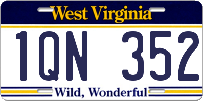 WV license plate 1QN352