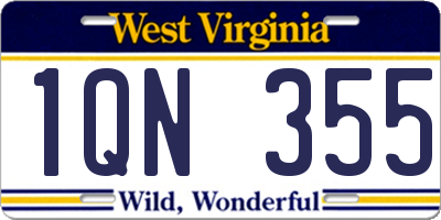 WV license plate 1QN355
