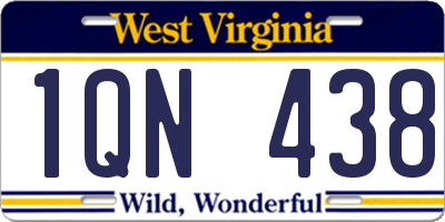 WV license plate 1QN438