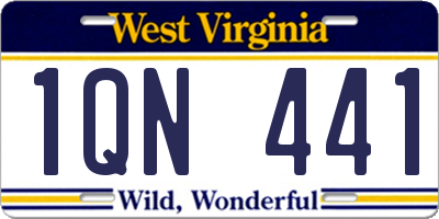 WV license plate 1QN441