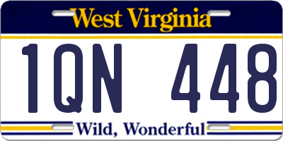 WV license plate 1QN448