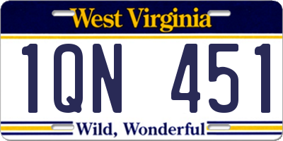 WV license plate 1QN451
