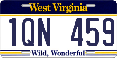 WV license plate 1QN459