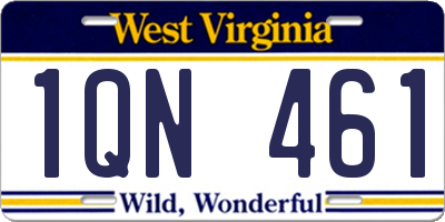 WV license plate 1QN461