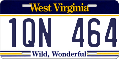 WV license plate 1QN464