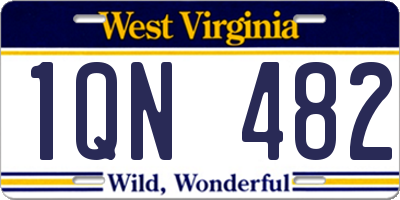 WV license plate 1QN482