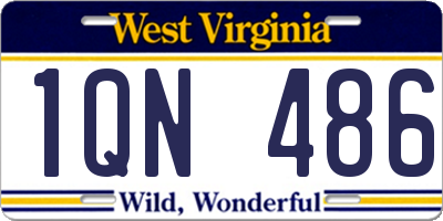 WV license plate 1QN486