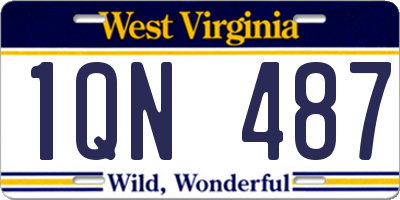 WV license plate 1QN487