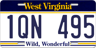 WV license plate 1QN495