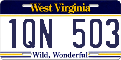 WV license plate 1QN503