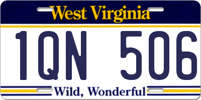WV license plate 1QN506