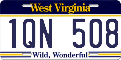 WV license plate 1QN508